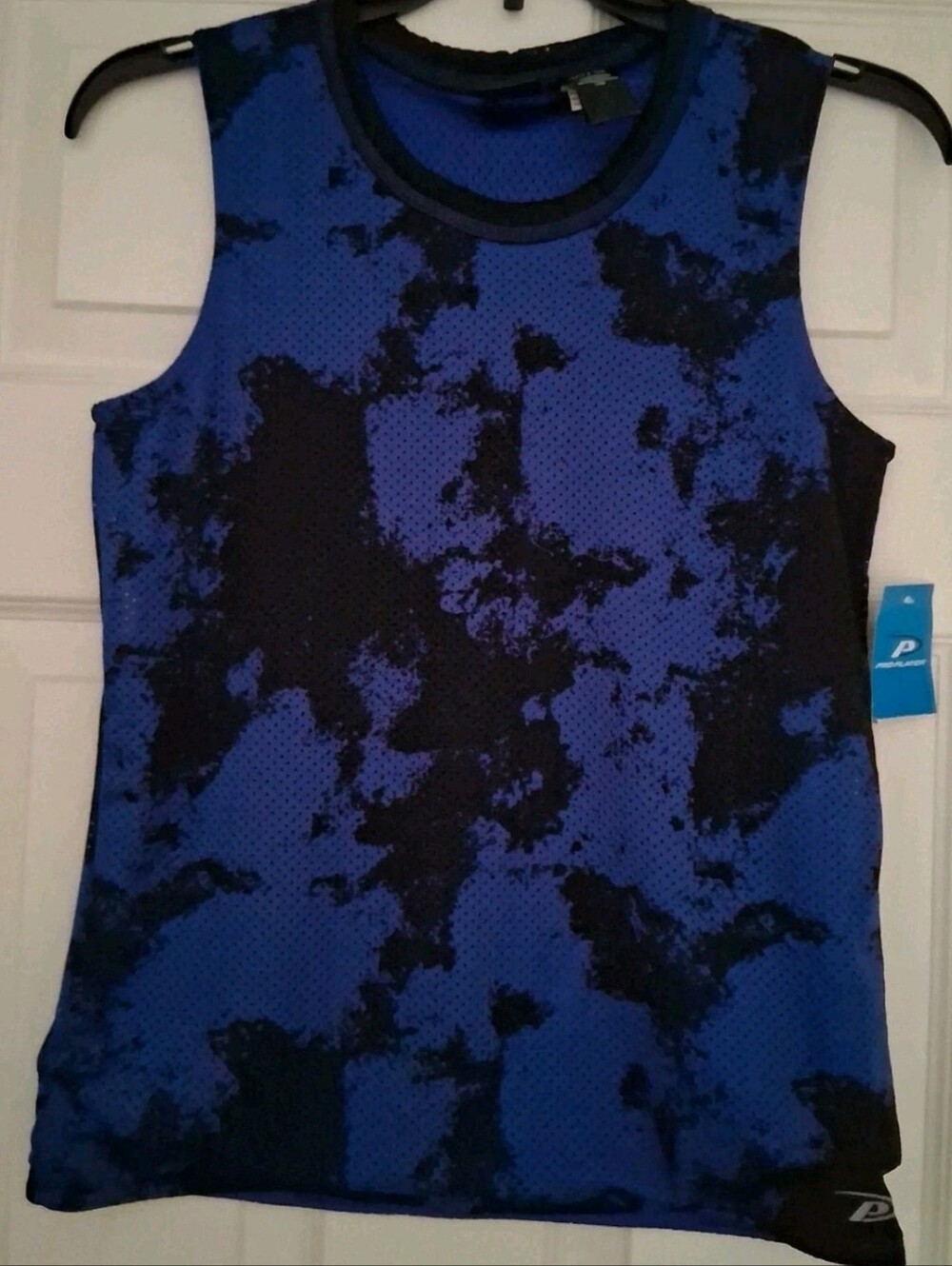 *Pro Player* Boys Sleeveless Shirt Size 10/12 Blue Camo Reversible Jersey Fabric